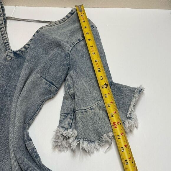 MLM Label Henri Denim Jean Dress Raw Hem Size XS - Picture 9 of 13